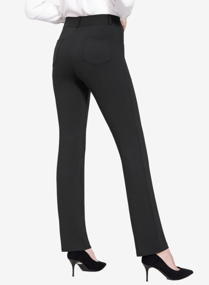 BALEAF Women's Yoga Dress Pants Black Stretchy Work Slacks Business Casual Trousers with Pockets Black XL