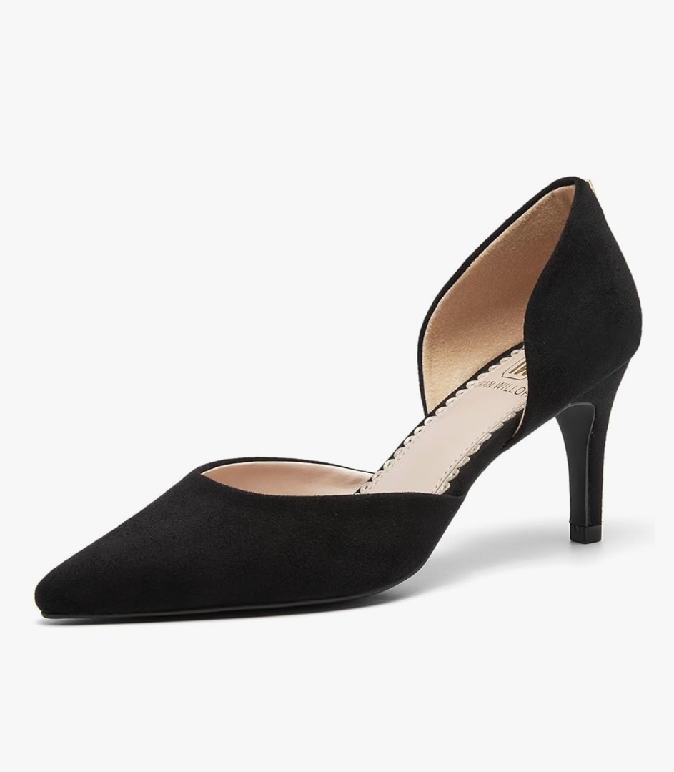 Closed Pointed Toe Heels for Women 3 Inch Pumps Kitten Dress Shoes Elegantes Comfortable Classic Wedding Party D'Orsay Work Shoes 9