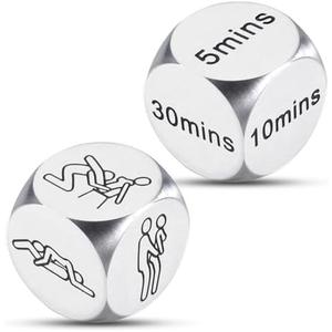 10th Anniversary Tin Gifts for Him Her 2PCS Funny Date Night Dices Christmas Valentines Gift 10 Year Anniversary Wedding Gifts for Couples Wedding Registry Ideas White Elephant Gifts for Adults