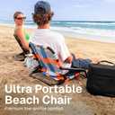 WOVN Low Beach Chairs - Premium Folding Beach Chair for Adults - Low Profile, Super Lightweight with Portable Shoulder Strap - Great for Sand and Lawn - Baja