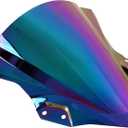 Windshield Windscreen Double Bubble for Ninja 250 400 EX400 2018 2019 2020 2021 2022 (Dark-Iridium)