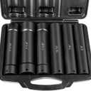 1/2 Inch Drive Heavy Duty Extended Length Extra-Deep Length Impact Socket Set with Storage Case, Including Sockets 3/4", 7/8", 15/16", 1-1/16", 1-1/8" & 1-1/4" (6PCS)