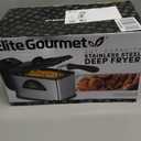 Elite Gourmet EDF2100 Electric Immersion Deep Fryer Removable Basket Adjustable Temperature, Lid with Viewing Window and Odor Free Filter, 2 Quart / 8.2 cup