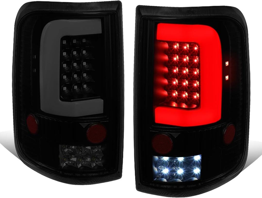 DNA MOTORING TL-F15004-LED-3D-BKSM-G2 LED 3D Tail Light Assembly Driver & Passenger Side [Compatible with 04-08 Ford F150 Lobo]