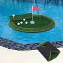 Kokorona Floating Golf Green for Pool, Floating Chipping Green Golf Chipping Practice Foldable Round Putting Mat Pool Golfmat for Outdoor, Golfgift for Golfer, 2'11" x 2'