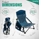 SUNNYFEEL Folding Low Camping Beach Chair 2 Pack, Portable Backpacking Chairs with Cup Holder,Carry Bag Compact & Heavy Duty for Adults 300 LBS for Outdoor Picnic Fishing Sand Lawn, 23D x 22W x 25H Inch