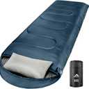 MEREZA 0 Degree Winter Sleeping Bag for Adults Kids with Pillow, Cold Weather Sleeping Bag for 4 Season Camping Hiking Backpacking Sleeping Bags for Big and Tall