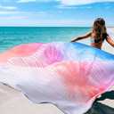 WIWIGO Beach Blanket Waterproof Sandproof Beach Mat 79" X 83"/10'x9'for 2-8 Adults Quick Drying Outdoor Picnic Mat Beach Accessories for Travel, Camping, Hiking (Coconut Tree-sundown Color)