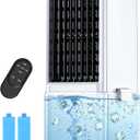 Evaporative Air Cooler w/ 4 Modes & 3 Speeds, Waterless Alert, 2.4-Gal Tank for 20H Cooling, 12H Timer, 20FT Remote, 70 Auto Swing Windowless Air Conditioner, Portable AC Unit for Bedroom