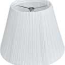 6" Top x 10" Bottom x 7.5" High Small Lamp Shade, Handmade of Natural Linen
White Pleated Bell Shade for Table Lamps, Floor Lamps and Bedside Lamps, Spider Fitter