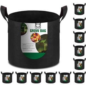 12-Pack 5 Gallon Grow Bags Heavy Duty Thickened Nonwoven Fabric Pots with Durable Handles