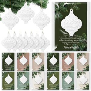 Sieral 12 Set Christmas Ornament Gifts Bulk Thank You Gift for Coworker Flat Lantern Hanging Sign with Card for Xmas Trees Employee Appreciation Gift for Team Office Staff Teacher Nurse (Team)