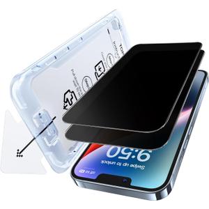 SMARTDEVIL 2 Pack Privacy Screen Protector for iPhone 14, Anti-Spy Tempered Glass, 9H Hardness, Scratch Resistant, Easy Installation, Bubble Free, Case Friendly