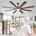 ZMISHIBO 72 inch Oil Rubbed Bronze Ceiling Fans with Lights and Remote, Indoor/Outdoor Farmhouse Ceiling Fan for Living Room Patio, 6 Speed Reversible Quiet DC Motor, 3CCT, Dual Finish Blades