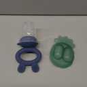 Haakaa Baby Fruit Food Feeder & Mini Freezer Nibble Tray Combo, Breastmilk Popsicle Molds for Baby Cooling Relief, BPA Free Silicone Feeder for Safe Infant Self Feeding, 4 Month+ (Steel Blue)