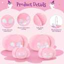 Aoriher 4 Pcs Halloween Pumpkin Plush Toy Pumpkin Plush Pillow Stuffed Plushie for Boys Girls with 2 Expressions Party Decor Gifts, 3.5 and 6 Inches (Pink)