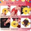 Suncalla 36 Pcs Red DIY Graduation Cap Decorations Kit, 20 Roses Sunflower Flower Heads 4 Inspirational Quote Glitter Stickers 12 3D Butterfly for Grad Cap Topper DIY Art Gift
