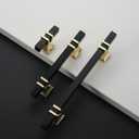 10 Pack 2 Inch(50mm) Black and Gold Cabinet Knobs Kitchen Cabinet Knobs for Dresser Drawers Pulls Matte Black and Gold Hardware for Cabinets