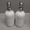 White Soap Dispenser Bathroom Set, Hand and Lotion Dispenser with Pump, Perfect for Bathroom Essentials for New Home (Silver & White)