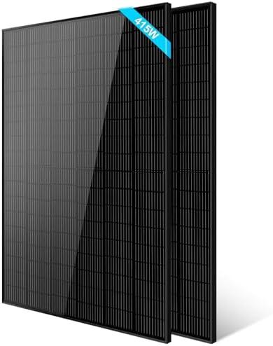 SUNGOLDPOWER UL61730 415W Solar Panel 2PCS,Monocrystalline,Grade A Solar Cell,IP68 High Efficiency for Charging 12V/24V,36V/48V Solar System for RV,House,Rooftop,Farm,On and Off Grid(830W)