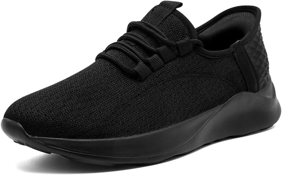 Womens Walking Tennis Shoes Slip On Running Casual Athletic Workout Gym Non Slip Sneakers Comfortable Sports Shoes for Women (9, Black_cs)