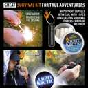 Ferro Rod Fire Starter Kit Survival Gear by LightArctic: 7-in-1 Flint and Steel Includes Compass, Whistle, 11 pcs Waxed Tinders with Waterproof Capsule - Tested in The Most Extreme Weather Conditions