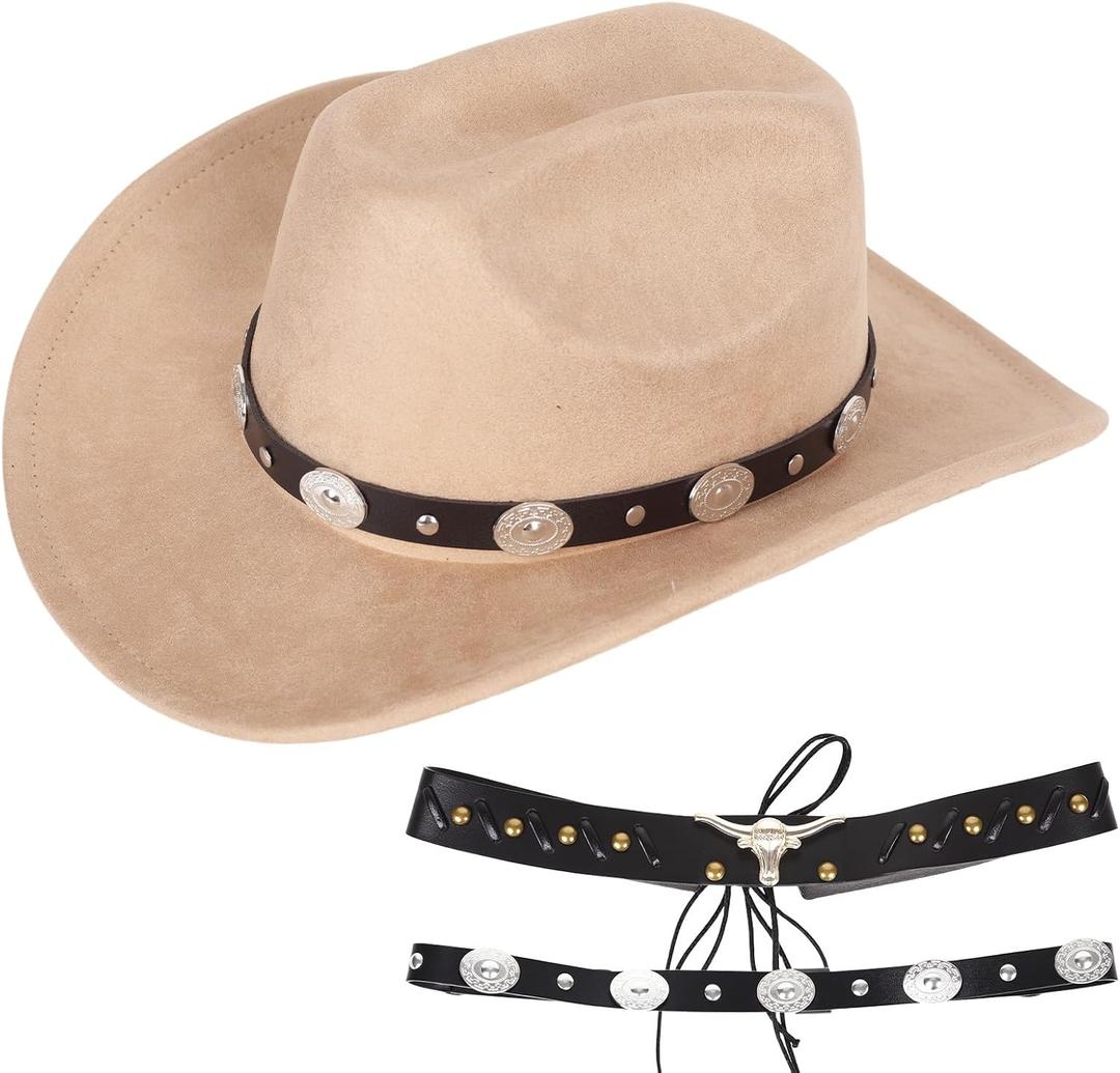 Barelove Cowboy Hat Cowgirl Hat - Preppy Sparkly Cowboy Hats for Women Bachelorette Birthday Disco Party Halloween