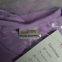 Toddler Girls Cotton Dress Double Flutter Sleeve Baby Tie Back Dress Kids Casual Ruffle Dresses (Purple)