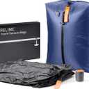 Classic Series Vacuum Bags for Travel Luggage with Wireless Pump, Compression Bags for Carry On Suitcases and Backpack, Vacuum Seal Packing cube for Cloth Packing (2PC + PUMP Gray & Blue)