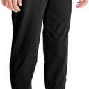 DEVOROPA Toddler to Youth Boys Joggers Kids Tapered Leg Sweatpants Lightweight Running Soccer Sports Athletic Pants Pockets (Medium, Black)