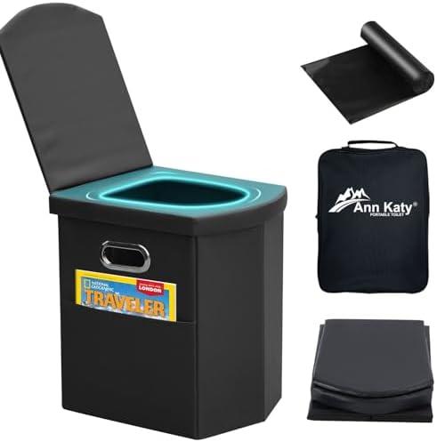 Amazon.com : Ann Katy Upgrade XL Portable Toilet for Adults, Extra Large Portable Travel Floding Camping Toilet, Camping Tall Toilets with Lid for Kids Compact Potty for Car,Hiking,Beach,Toilet Storage Stool : Sports & Outdoors