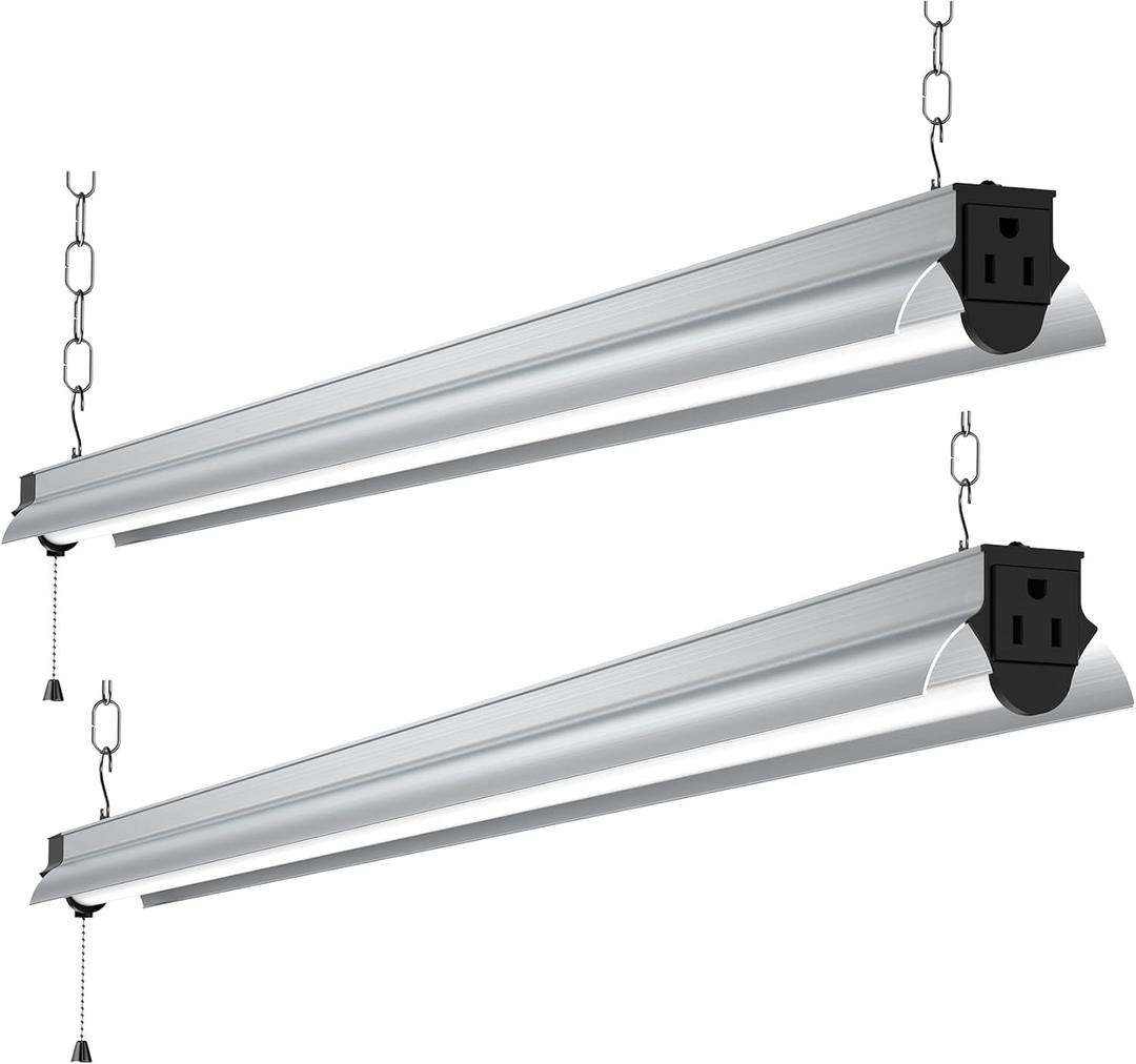 GT-Lite 4FT 5000 Lumen LED Shop Light 55W, Linkable Shop Lighting, Link Up to 17, Easy to Install, for Garage, Workshop, ETL Listed, Total 10,000LM/110W 2-Pack (2)