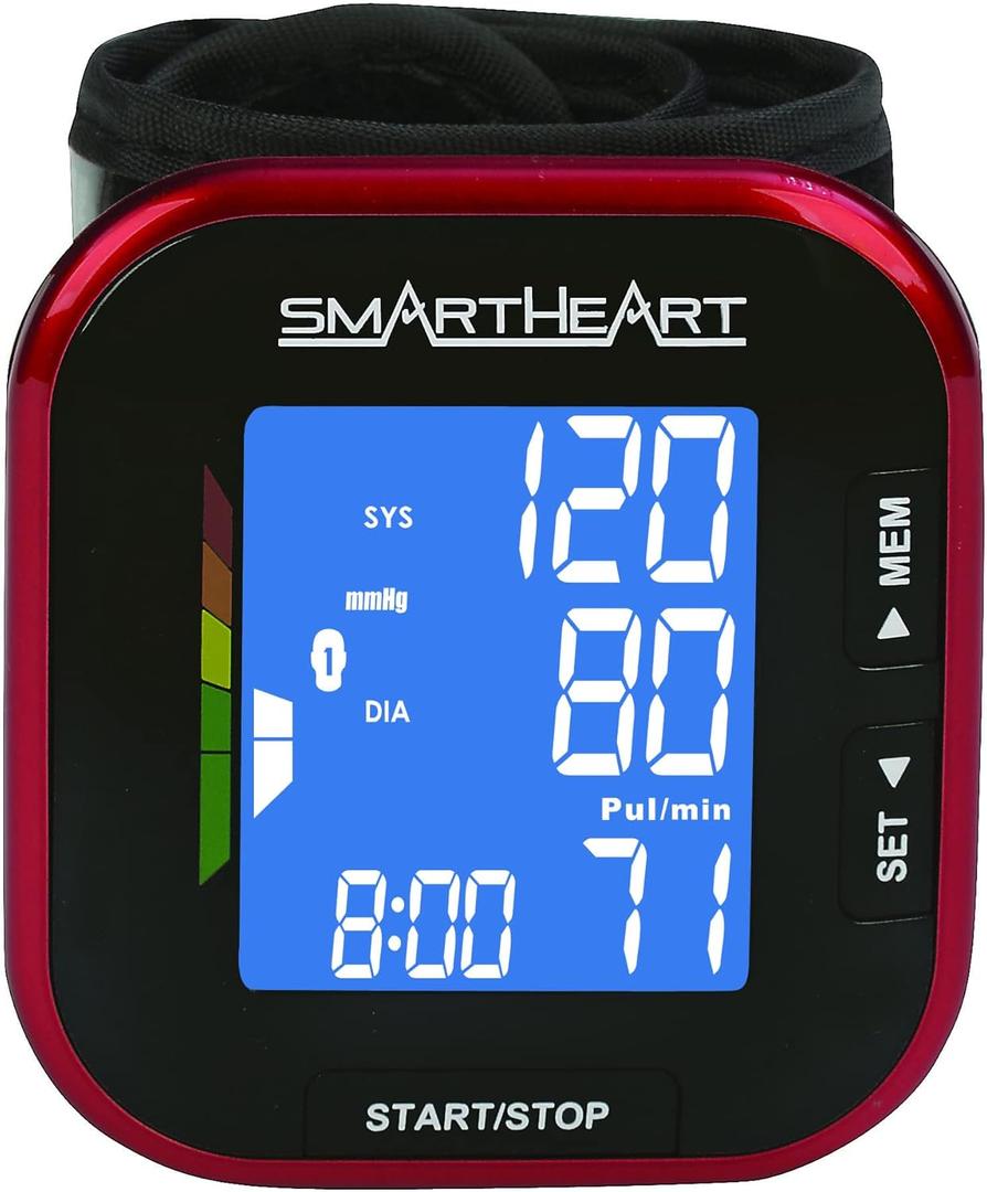 Smartheart Adult Cuff Wrist Digital Blood Pressure Monitor Black Device 1 Each