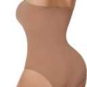 Women's Strapless Shapewear Bodysuit Seamless Tummy Control Triangle Body Shaper Removable Straps Summer Tube Tops (Beige, S)