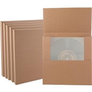 12.5" X 12.5" x 1" Vinyl Record Mailers, 15 Sets LP Shipping Mailer Boxes, Brown Vinyl Record Shipping Boxes with Fragile Stickers & Foam Pouches