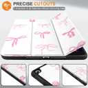 DONGKE Case Compatible with iPad 10.2 Inch 2021 2020 2019 iPad 9th/8th/7th Generation with Pencil Holder, Slim Stand Protective Case with Soft TPU Back, Auto Sleep/Wake Cover, Pink Bows