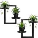 Floating Shelves for Wall Planters for Indoor Plants Hanging Shelves Plant Holder Wall Decor Plant Stand Indoor for Plant Hangers Indoor for Outdoor Entryway 2-Pack