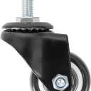 GXYY uoboeuq 1.5 Inch Swivel Caster Wheels PU 360 Degree Threaded Stem Caster Wheel M8 x 25mm, 330lb Total Load Capacity, Pack of 4