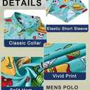 uideazone Golf Shirts for Men Dry Fit Polo Shirt Short Sleeve Moisture Wicking Golf Polos Performance Golf Tennis Shirt (Small, Funny Maxico Cactus)