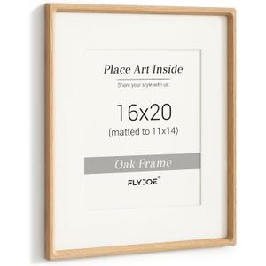 Picture Frame, USA-Sourced Hardwood Photo Frame, White Oak, 16 x 20