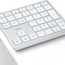 Nulea Wireless Number Pad Bluetooth 5.0 & 2.4G Portable Numeric Keyboard, USB-C Rechargeable, 34-Keys Bluetooth Keyboard for Data Entry (Silvery White)