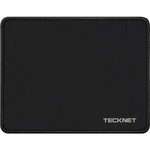 TECKNET Mouse Pad with Anti-fray Stitching, Waterproof Surface & Non-Slip Rubber Base with Stitched Edges Gaming Mouse Mat for LaptopCompatible with Laser and Optical Mice - Black (10.6L x 8.2W inches)