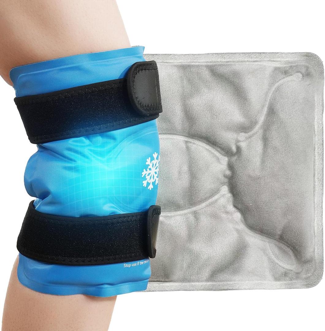 Ice Pack for Knee Pain Relief, Reusable Gel Ice Wrap for Leg Injuries, Swelling, Knee Replacement Surgery, Cold Compress Therapy for Arthritis, Meniscus Tear, Sports Injuries (Large)