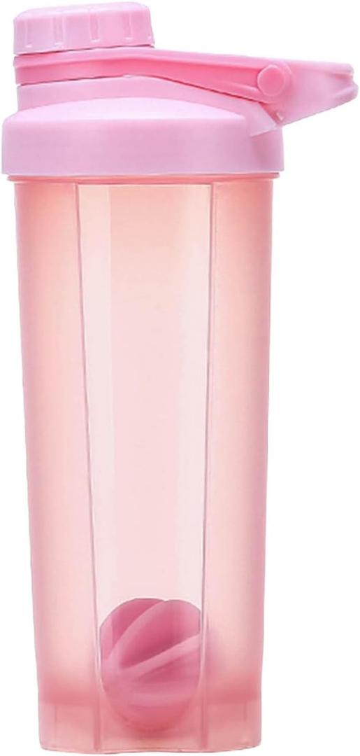 24 OZ Shaker Bottle for Protein Shakes and Pre Workout, Leak Proof Portable Pre Workout Drink Cup with Blending Ball, Protein Clear Shaker Cup Pack (H)