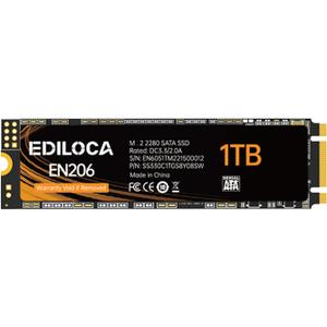 Ediloca EN206 1TB SSD M.2 SATA III 6Gb/ s 3D TLC NAND, M.2 2280 SSD Internal Solid State Drive, Read/ Write Speed up to 550/ 480 MB/ s, Compatible with Laptop & PC Desktop