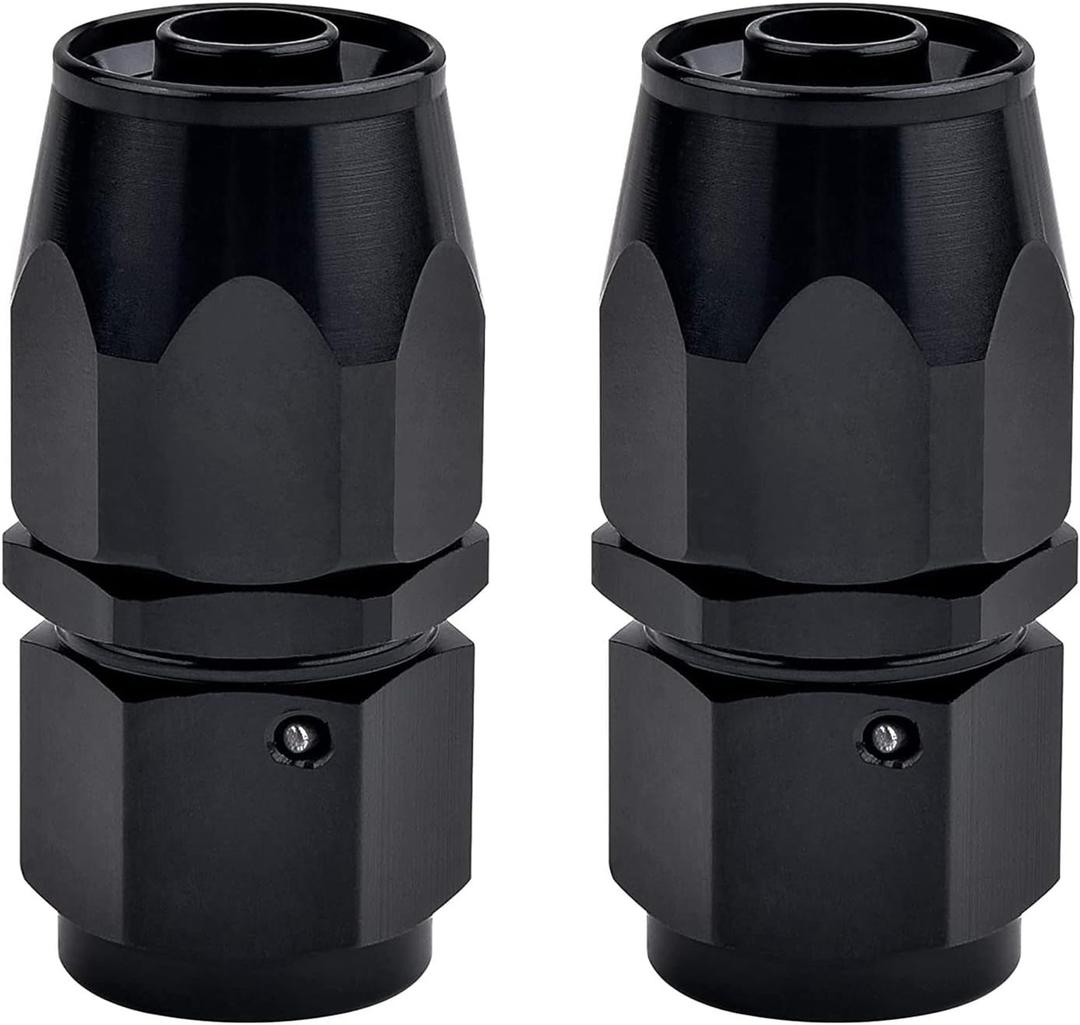 EVIL ENERGY 8AN Hose End Fitting Straight Swivel for CPE Braided Hose Black 2PCS