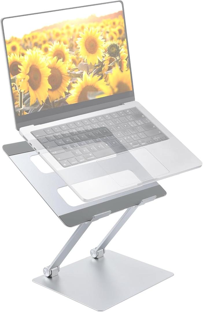 Adjustable Laptop Stand for Desk, Foldable Lightweight Aluminum Alloy Laptop Riser with 22lb/10kg Load Capacity, Ergonomic Computer Stand Holder for All 10"-17.3" Notebooks/Tablets, CP01S