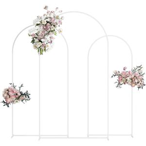 Wedding Arch, Metal Arch Backdrop Stand, Balloon Arch Stand Wedding Frame for Ceremony Decoration (White, 7.2FT, 6.6FT, 6FT Arch Backdrop)
