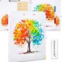 Cute 3 Ring Binder 1 Inch Round Ring Binder with Clipboard White Binder Organizer with Tabs 5 Dividers for Letter-Size Paper Notebook Binder for Office 8.5"x11" School Supplies