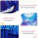 Funnycokid Girls Dress Summer Sleeveless Sundress Birthday Outfit Twirly Mermaid Party Kids 4-15 Years (6-7 Years, Mermaid Tail Neon Blue)